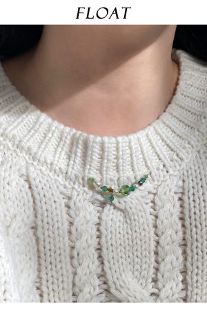 Multicolor Crystal Pendant Beaded Necklace - Handmade Layered Sweater Chain for a Niche Temperament Look