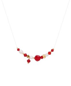 Multicolor Crystal Pendant Beaded Necklace - Handmade Layered Sweater Chain for a Niche Temperament Look