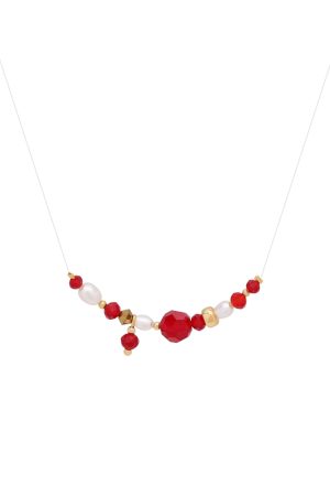Multicolor Crystal Pendant Beaded Necklace - Handmade Layered Sweater Chain for a Niche Temperament Look