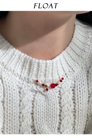 Multicolor Crystal Pendant Beaded Necklace - Handmade Layered Sweater Chain for a Niche Temperament Look
