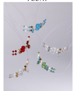 Multicolor Crystal Pendant Beaded Necklace - Handmade Layered Sweater Chain for a Niche Temperament Look