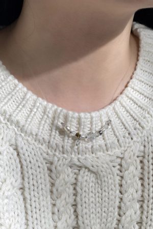 Multicolor Crystal Pendant Beaded Necklace - Handmade Layered Sweater Chain for a Niche Temperament Look