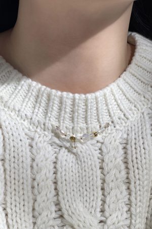 Multicolor Crystal Pendant Beaded Necklace - Handmade Layered Sweater Chain for a Niche Temperament Look