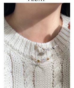 Multicolor Crystal Pendant Beaded Necklace - Handmade Layered Sweater Chain for a Niche Temperament Look