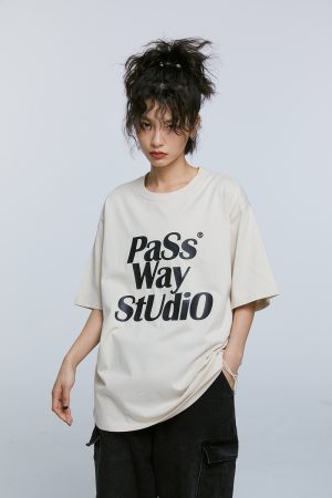 Multicolor Printed Logo Short Sleeve Casual T-Shirt for Couples - Streetwear Round Neck Summer Fashion Essentials