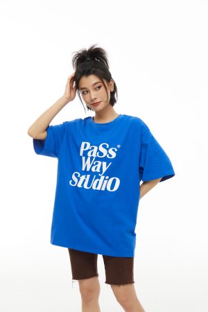 Multicolor Printed Logo Short Sleeve Casual T-Shirt for Couples - Streetwear Round Neck Summer Fashion Essentials