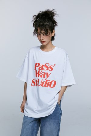 Multicolor Printed Logo Short Sleeve Casual T-Shirt for Couples - Streetwear Round Neck Summer Fashion Essentials