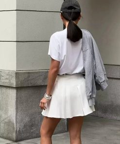 My Clothes Style, Fall Dress And Tights Outfit - Casualcore Pleated Mini Skirt