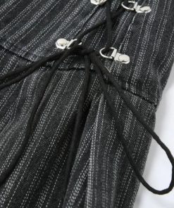 My Clothes Style, Fall Dresses With Doc Martens - Y2K Striped Lace Up Mini Skirt