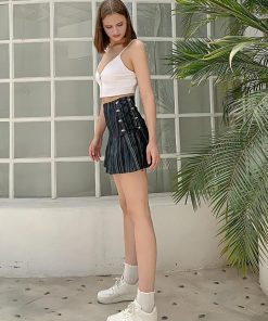 My Clothes Style, Fall Dresses With Doc Martens - Y2K Striped Lace Up Mini Skirt