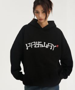 National Style Logo Hoodie - Trendy Youth Casual Fleece Jacket for Autumn Winter - Unisex Streetwear