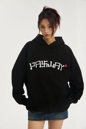 National Style Logo Hoodie - Trendy Youth Casual Fleece Jacket for Autumn Winter - Unisex Streetwear