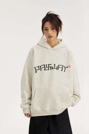 National Style Logo Hoodie - Trendy Youth Casual Fleece Jacket for Autumn Winter - Unisex Streetwear
