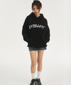 National Style Logo Hoodie - Trendy Youth Casual Fleece Jacket for Autumn Winter - Unisex Streetwear