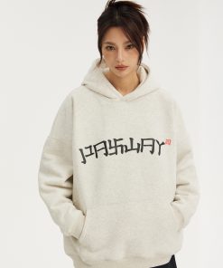 National Style Logo Hoodie - Trendy Youth Casual Fleece Jacket for Autumn Winter - Unisex Streetwear