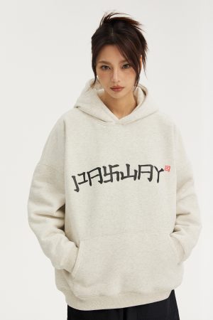 National Style Logo Hoodie - Trendy Youth Casual Fleece Jacket for Autumn Winter - Unisex Streetwear
