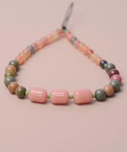 Natural Agate Glass Bead Phone Chain Pendant - Sweet Women's Wrist Strap, Anti-Lost Design, Boho Style
