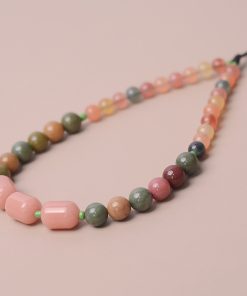 Natural Agate Glass Bead Phone Chain Pendant - Sweet Women's Wrist Strap, Anti-Lost Design, Boho Style