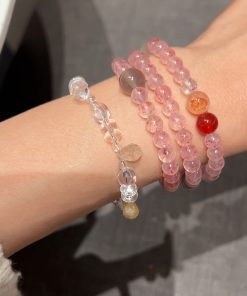 Natural Irregular White Crystal Water Drop Yellow Resin Flower 925 Sterling Silver Bracelet for Women - Boho Chic Jewelry Accessory