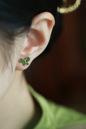 Natural Jade Butterfly Earrings for Women - Pure Silver, Hetian Jade, Chinese Style, Green Stone, Elegant National Wind Accessories
