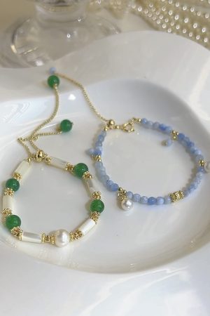 Natural Pearl Crystal Agate Rose Quartz Bracelet for Women - Elegant Chinese Style Jewelry, Boho Chic Accessory
