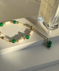 Natural Pearl Crystal Agate Rose Quartz Bracelet for Women - Elegant Chinese Style Jewelry, Boho Chic Accessory