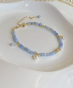 Natural Pearl Crystal Agate Rose Quartz Bracelet for Women - Elegant Chinese Style Jewelry, Boho Chic Accessory