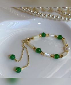 Natural Pearl Crystal Agate Rose Quartz Bracelet for Women - Elegant Chinese Style Jewelry, Boho Chic Accessory