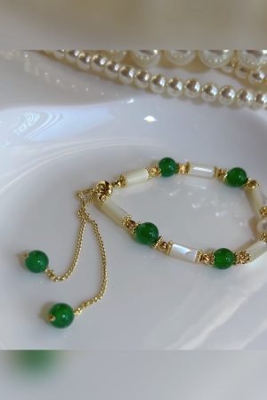 Natural Pearl Crystal Agate Rose Quartz Bracelet for Women - Elegant Chinese Style Jewelry, Boho Chic Accessory