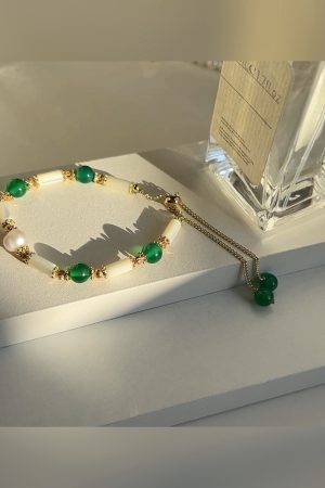 Natural Pearl Crystal Agate Rose Quartz Bracelet for Women - Elegant Chinese Style Jewelry, Boho Chic Accessory