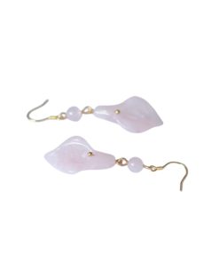 Natural Powder Crystal Calla Lily Earrings for Women, Unique Chinese-Style Ear Hooks, 2025 Fashion Trend