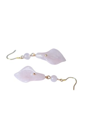 Natural Powder Crystal Calla Lily Earrings for Women, Unique Chinese-Style Ear Hooks, 2025 Fashion Trend