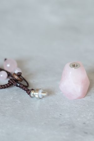 Natural Rose Quartz Crystal Perfume Bottle Pendant Keychain Bag Charm Accessory - Perfect Best Friend Gift Jewelry