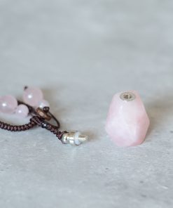 Natural Rose Quartz Crystal Perfume Bottle Pendant Keychain Bag Charm Accessory - Perfect Best Friend Gift Jewelry