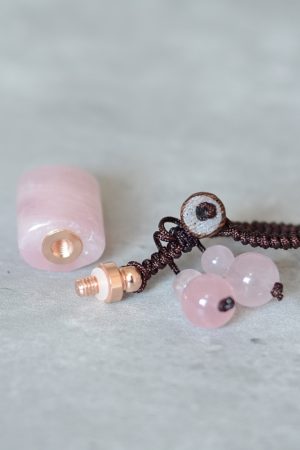 Natural Rose Quartz Crystal Perfume Bottle Pendant Keychain Bag Charm Accessory - Perfect Best Friend Gift Jewelry