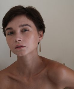 Natural Wood Grain Stone Long Drop Earrings - European American Style Water Drop Shape Ear Studs for High-End Fashion