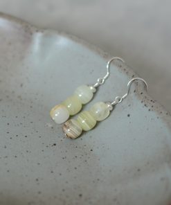 Natural Xiu Jade 925 Silver Earrings - Ethnic Style Chinese Jade Accessories for Women