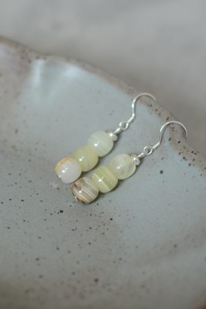 Natural Xiu Jade 925 Silver Earrings - Ethnic Style Chinese Jade Accessories for Women