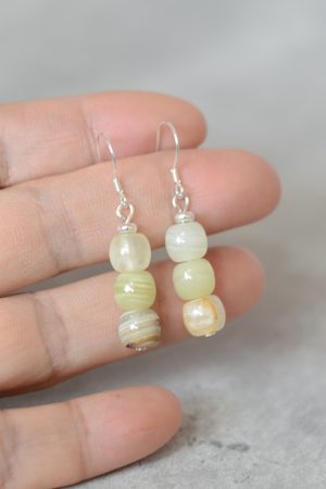 Natural Xiu Jade 925 Silver Earrings - Ethnic Style Chinese Jade Accessories for Women