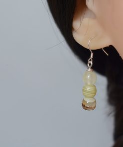 Natural Xiu Jade 925 Silver Earrings - Ethnic Style Chinese Jade Accessories for Women