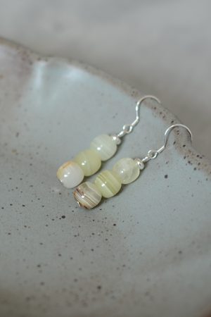 Natural Xiu Jade 925 Silver Earrings - Ethnic Style Chinese Jade Accessories for Women