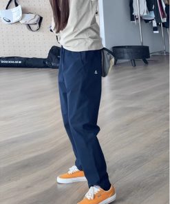 Navy Blue Soft-Shell Waterproof Men's Casual Long Pants - Tapered Functional Work Pants for Outdoor Climbing and Activities