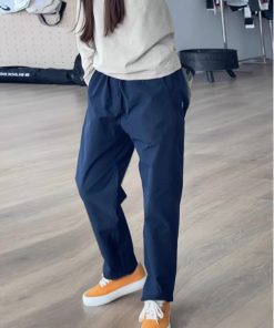 Navy Blue Soft-Shell Waterproof Men's Casual Long Pants - Tapered Functional Work Pants for Outdoor Climbing and Activities