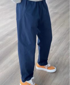 Navy Blue Soft-Shell Waterproof Men's Casual Long Pants - Tapered Functional Work Pants for Outdoor Climbing and Activities