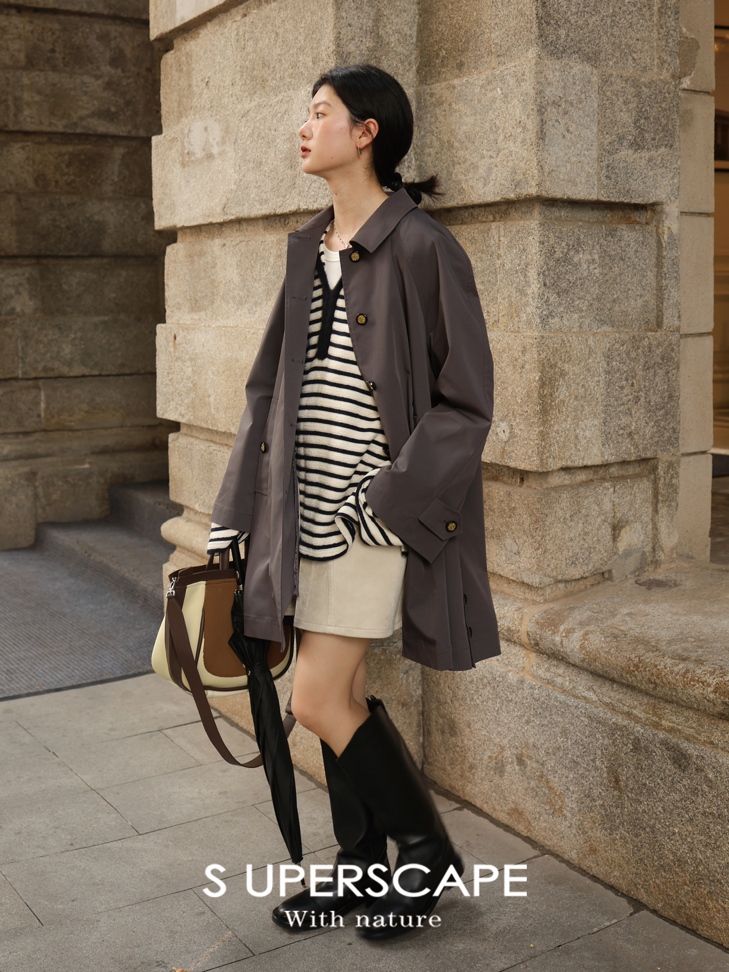 Navy Plush Contrast Textured Black and White Stripe Loose Top - Trendy Korean Style Fashion for Effortless Chic Looks Navy Plush Contrast Textured Black and White Stripe Loose Top - Trendy Korean Style Fashion for Effortless Chic Looks