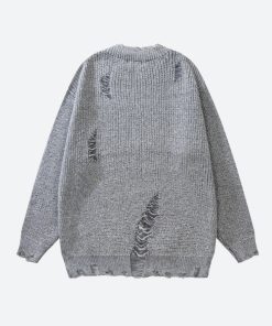 Neat Style, Clothes Spring - Grunge Distressed Knitted Sweater