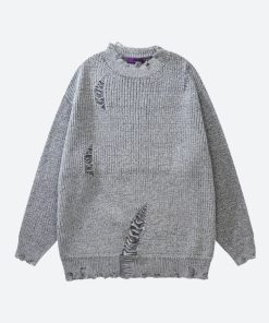 Neat Style, Clothes Spring - Grunge Distressed Knitted Sweater