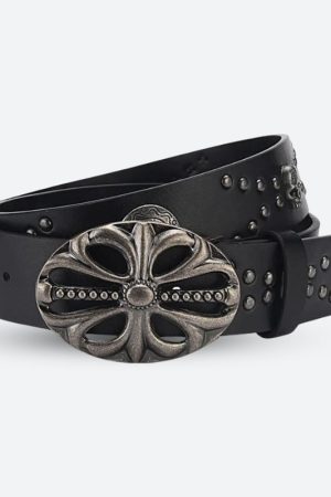 Non Revealing Outfits, Natural Glamour - Grunge Cross Buckle Belt