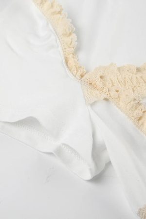 Non Revealing Outfits, Paris Outfits February - Coquette Lace Trim Top
