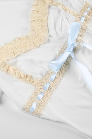 Non Revealing Outfits, Paris Outfits February - Coquette Lace Trim Top